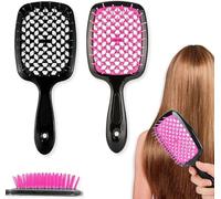 VIDSTW 2 Pezzi Spazzola Capelli Design a Griglia Cava Spazzola per Ricci Comodo e Liscio Wet Brush Anti-groviglio si Applica a Maschio Femmina Bambino Capelli Ricci e Lisci