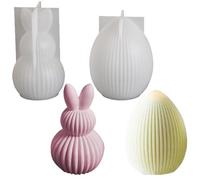 VIDSTW 2 Pezzi Stampo Uovo di Pasqua Durevole e Facile da Pulire Stampi Pasqua Coniglio a Doppia Palla Striato Silicone per Stampi Uova a Strisce si Applica a Candele Regali Pasquali Decorazioni