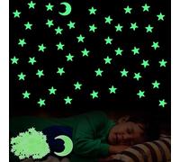 VIDSTW 200 Pezzi Stelline Luminose per Cameretta Stelle Luminose Cameretta Include 1 Foglio Adesivi a Forma Luna Adesivi Murali Bambini Autoadesivi Acrilici per Decorazione Della Stanza Soffitto