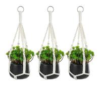 VIDSTW 3 Pezzi 50 CM Portavaso da Appendere Vasi da Appendere Interno Stile Bohémien Macrame Plant Hanger Tessuto a Mano per Soggiorno Balcone Soffitto Parete Finestra