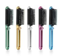 VIDSTW 5 Pezzi Spazzola da Viaggio Con Specchio, Pieghevole per Capelli Lunghi, Corti, Ricci e Lisci - Morbida e Piccola