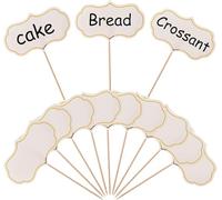 VIDSTW 50 Pezzi Stuzzicadenti Decorativi, Etichette, Pennarelli Alimentari per Dolci, Targhette a Buffet per Formaggio, Etichette per Piante, per Feste, Matrimoni, Compleanni (Bianco)