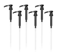VIDSTW 6 Pezzi Dosatore Sapone Bagno Pompa Pompa per Sciroppo con 6 Paglia Lunga Syrup Dispenser Riutilizzabile Dispenser Sciroppo Dispenser per Sciroppo per Casa, Bar, Ristorante (Nero)