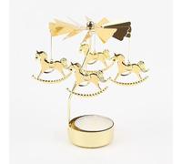 VIDSTW Portacandele Rotante Porta Candele Rotante Oro Portacandele a Carosello Romantico Portacandele per Candele Decorative per Natale Matrimonio Festa San Valentino (Cavallo di Troia)