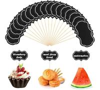 VIDSTW Stuzzicadenti Decorativi, Etichette, Pennarelli Alimentari per Dolci, Targhette a Buffet per Formaggio, Etichette per Piante, per Feste, Matrimoni, Compleanni (50)