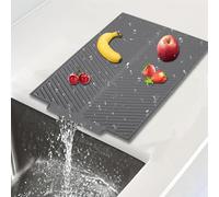 VIDSTW Tappetino Scolapiatti Silicone con Buchi Bar 43 x 34 x 0,45 CM Tappetino Scolapiatti Assorbente Bar mat Scarico Rapido Pieghevole Accessori Cucina per Asciugare Piatti（Verticale）