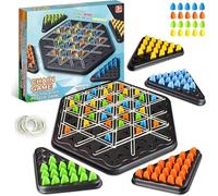 VIDSTW Triggle Gioco da Tavola con Elastici The Mind Gioco da Tavolo Divertenti Gioco Degli Scacchi a Triangolo a Catena Scacchi a Triangolo The Game per Riunione di Famiglia Riunione di Amici