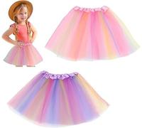 VIDSTW tutù Gonna da Balletto A 3 Strati di Tulle, Tutu Bambina, Gonna da Principessa in Tulle Plissettato, per Feste di Compleanno, Principessa, Festa per Ragazz, per Ragazze, 3-8 Ann (Digitare B)