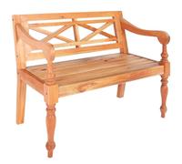 vidXL Panchina Batavia 98 cm Legno Massello di Mogano Marrone Chiaro