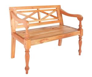 vidXL Panchina Batavia 98 cm Legno Massello di Mogano Marrone Chiaro