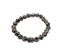 VIE Braccialetto Buddha chakra, Dalmata, Naturale, Taglia unica