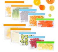 Viedouce 10 Pezzi Sacchetti Riutilizzabili per Alimenti,Sacchetti Portaoggetti Riutilizzabili,Sacchetti Sandwich Riutilizzabili,Sacchi Portaoggetti Congelatori Borsa,Senza BPA & Ecologico