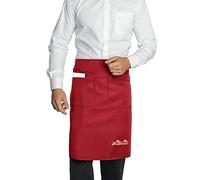 Viedouce 2 Packs Grembiuli,Vita Corta Grembiule da Cucina Impermeabile con 2 Tasche per Server Ristorante Chef Cameriera Cameriere Mixologo Fiorista Mezza,Grembiule per Uomo Donna (Rosso)