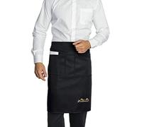 Viedouce 2 Packs Grembiuli,Vita Corta Grembiule da Cucina Impermeabile con 2 Tasche per Server Ristorante Chef Cameriera Cameriere Mixologo Fiorista Mezza,Grembiule per Uomo Donna (Nero)