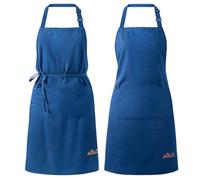 Viedouce 2 Pezzi Grembiule da Cucina in Cotone,Grembiule Cuoco Ristorante BBQ Bar Chef,Regolabile Grembiuli con Tasche per Donna Uomo,Gembiule Cucina per BarbecueBlu