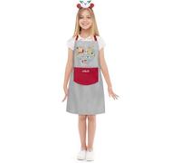 Viedouce Grembiule Cuoco Bambino,Grembiule Cucina Bambini, Grembiule Pittura Regolabile per Bambini con Tasche,Impermeabile Grembiuli da Chef per Cottura Artigianato（Rosso,4-13 Anni）