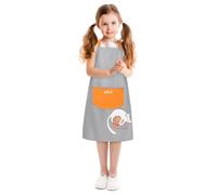 Viedouce Grembiule Cuoco Bambino,Grembiule Cucina Bambini, Grembiule Pittura Regolabile per Bambini con Tasche,Impermeabile Grembiuli da Chef per Cottura Artigianato（Colore Arancione,4-13 Anni）
