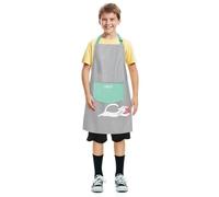 Viedouce Grembiule Cuoco Bambino,Grembiule Cucina Bambini, Grembiule Pittura Regolabile per Bambini con Tasche,Impermeabile Grembiuli da Chef per Cottura Artigianato（Blu,4-13 Anni）