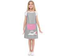 Viedouce Grembiule Cuoco Bambino,Grembiule Cucina Bambini, Grembiule Pittura Regolabile per Bambini con Tasche,Impermeabile Grembiuli da Chef per Cottura Artigianato（Rosa,4-13 Anni）