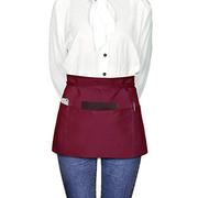 Viedouce Grembiuli 3 Pezzi, Mezzo Grembiuli da Cucina con 3 Tasche per Ristorante Chef Cameriera Cameriere Grembiule per Uomo Donna,Rosso