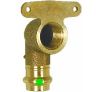 Viega 79205 ProPress Zero Lead Bronze Gomito a 90 gradi Hi Ear con piastra a muro con femmina 1/2" da 1/2" P x femmina NPT, confezione da 5