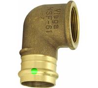 Viega 79560 ProPress Zero Lead Bronze Gomito a 90 gradi con femmina 1-1/4" x 1-1/4" P x femmina NPT
