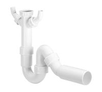 Viega sifone antiodori tubolare con 2 attacchi per tubo di scarico, 694166, Universal bianco [Lavelli da Cucina > Accessori per Lavelli da Cucina]