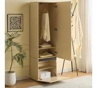 VIEKOS Armadio sottile con specchio e asta appendiabiti allungabile - Moderno armadio ingresso e armadio in MDF salvaspazio armadio per corridoio