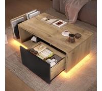 VIEKOS Credenza retrò multifunzionale come divider con illuminazione a LED integrata - Design senza tempo in legno e metallo con spazio intelligente per un ambiente di benessere regolabile