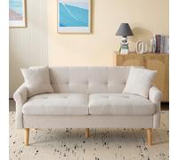 VIEKOS Design moderno, mobili imbottiti, tessuto ciniglia, divano doppio, divano imbottito, divano con cuscini spessi, adatto per soggiorno, camera da letto, appartamento, ecc. Video disponibile