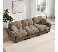 VIEKOS Divano Cloud a 3 posti con design trapuntato fine, cuscino di seduta spesso, morbido e di supporto, schienale ergonomico, include 2 cuscini decorativi, facile da montare, perfetto per il