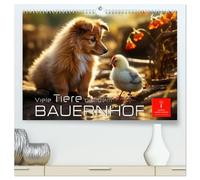 Viele Tiere auf dem Bauernhof (hochwertiger Premium Wandkalender 2026 DIN A2 quer), Kunstdruck in Hochglanz: Eine Menagerie mit wunderbaren Tieren, nützlich aber auch zum Liebhaben.