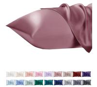 Vielit Set di 2 Federe Raso 40x60cm, Design con Chiusura Cerniera, Morbido come una Federe Seta Cuscino, Federe Cuscini 40x60 Rosa Scuro