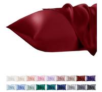 Vielit Set di 2 Federe Raso 40x60cm, Design con Chiusura Cerniera, Morbido come una Federe Seta Cuscino, Federe Cuscini 40x60 Rosso