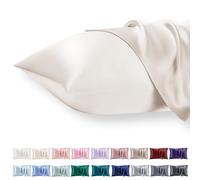 Vielit Set di 2 Federe Raso 50x70cm, Design con Chiusura Cerniera, Morbido come una Federe Seta Cuscino, Federe Cuscini 50x70 Beige