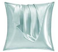 Vielit Set di 2 Federe Raso 60x60cm, Design con Chiusura Cerniera, Morbido come una Federe Seta Cuscino, Federe Cuscini 60x60 Verde Chiaro