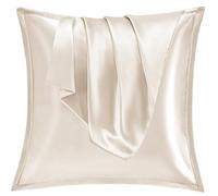 Vielit Set di 2 Federe Raso 60x60cm, Design con Chiusura Cerniera, Morbido come una Federe Seta Cuscino, Federe Cuscini 60x60 Beige