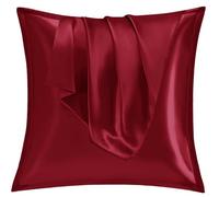 Vielit Set di 2 Federe Raso 80x80, Morbido come una Federe Seta Cuscino 80x80, Design con Chiusura Cerniera, federa raso cuscino 80x80 per Capelli Rosso