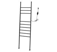 Vielrosse Scaldasalviette elettrico, a forma di scaletta con timer, 42,5 x 160 cm, 150 W, in acciaio inox, colore nero, IPX4