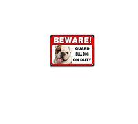 viemso Targa in metallo vintage con cane di avvertimento di sicurezza, cartello in latta con bulldog Warning Home Guard Home Guard Home Bar Grotta Ufficio Negozio Bagno 20,3 x 30,5 cm