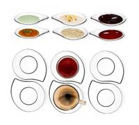 vienberg 6 piattini in vetro universali, piatti da portata a goccia, ideali per salse, marmellate, dessert, ciotole per salse, 13 cm di lunghezza, piattino da caffè