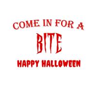 Vieni A Fare Un Morso Adesivo Halloween - Vetrina Per Caffè Ristorante Deli