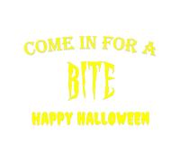Vieni A Fare Un Morso Adesivo Halloween - Vetrina Per Caffè Ristorante Deli