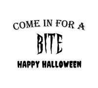 Vieni A Fare Un Morso Adesivo Halloween - Vetrina Per Caffè Ristorante Deli