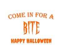 Vieni A Fare Un Morso Adesivo Halloween - Vetrina Per Caffè Ristorante Deli