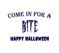 Vieni A Fare Un Morso Adesivo Halloween - Vetrina Per Caffè Ristorante Deli