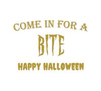 Vieni A Fare Un Morso Adesivo Halloween - Vetrina Per Caffè Ristorante Deli