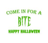 Vieni A Fare Un Morso Adesivo Halloween - Vetrina Per Caffè Ristorante Deli