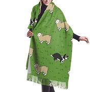 Vieni Ciao Cane Pecora Bianca Sciarpa Con Nappe Morbido Scialle Elegante Invernale Sciarpe Scialle Moda Sciarpe Lunghe Da Donna