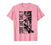 Vieni e Prendi - Pistola Liberty del Secondo emendamento PRO Guns Maglietta, Uomo, Rosa, L